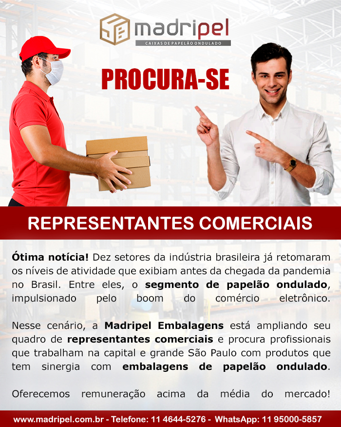 Procura-se representantes comerciais em São Paulo